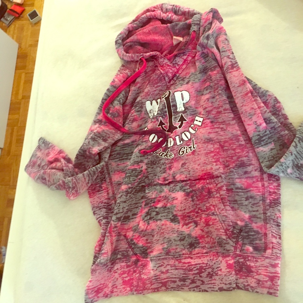 Woodloch Pines pink tie dye sweatshirt